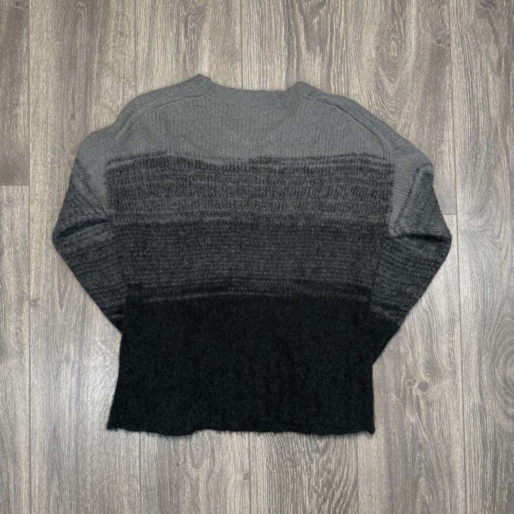 Everlane Alpaca Crew Sweater Womens Medium Merino Wool Gray Striped Preppy Cozy - Picture 3 of 8
